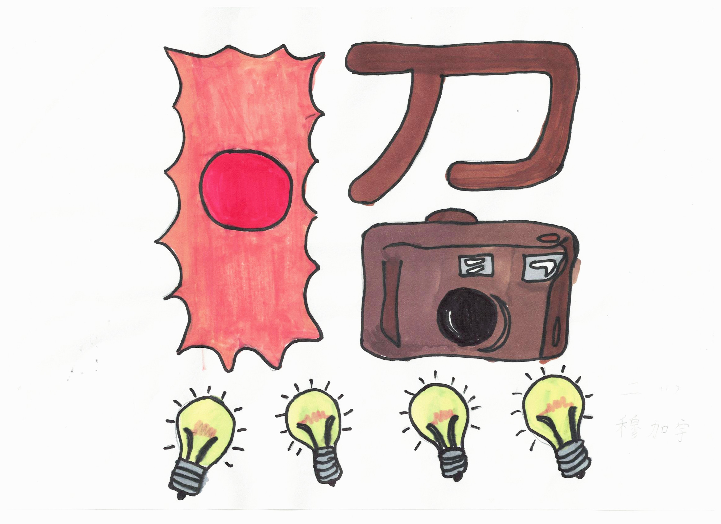 金桥双语小学部低年级开展了我把汉字绘成画活动